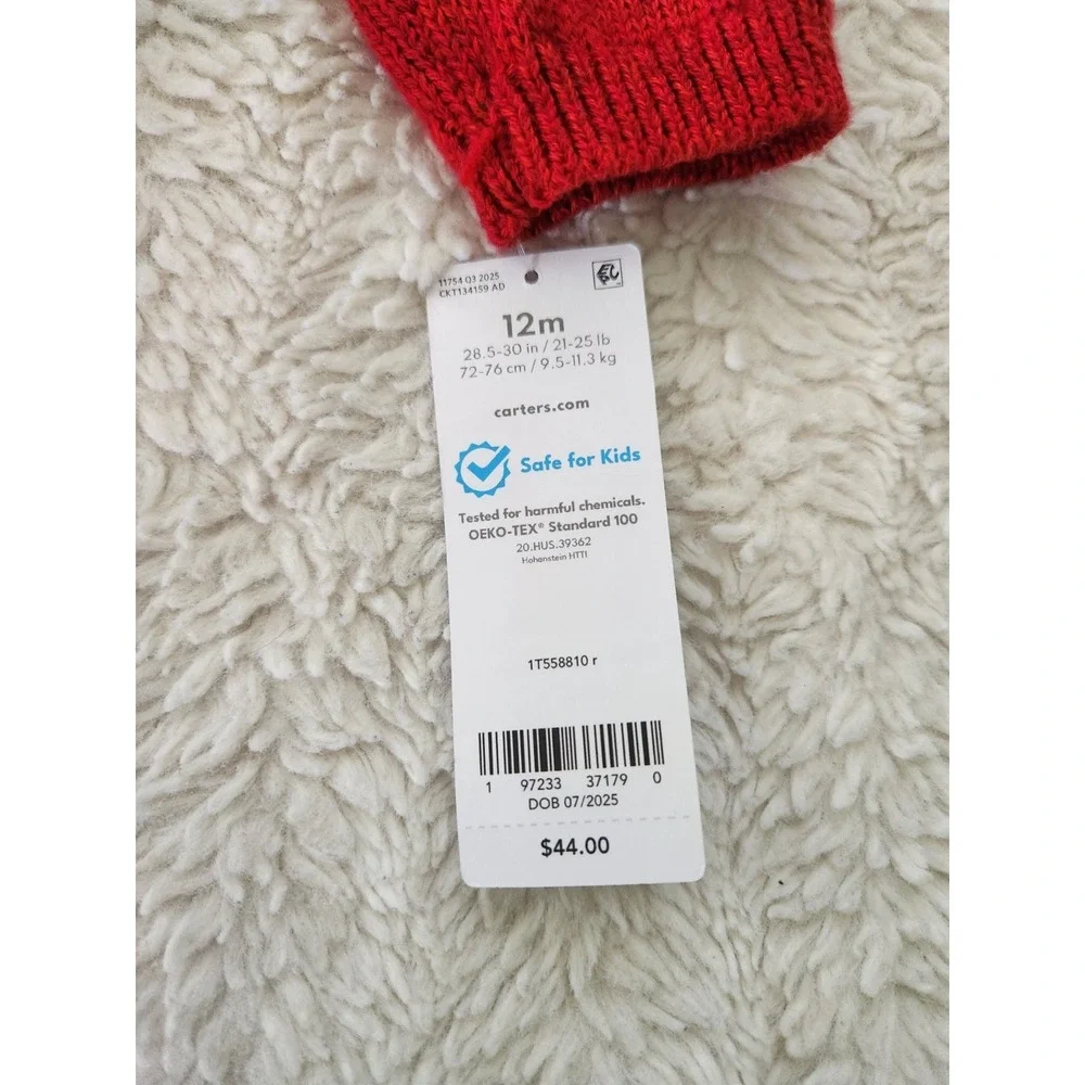 Carter's Baby Boy Christmas Reindeer Sweater Corduroy Pants Set 12M NWT Holiday